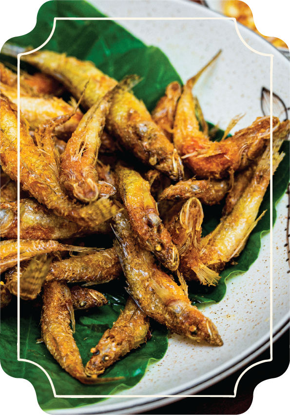 Crispy fried goby fish
