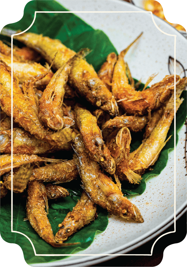 Crispy fried goby fish